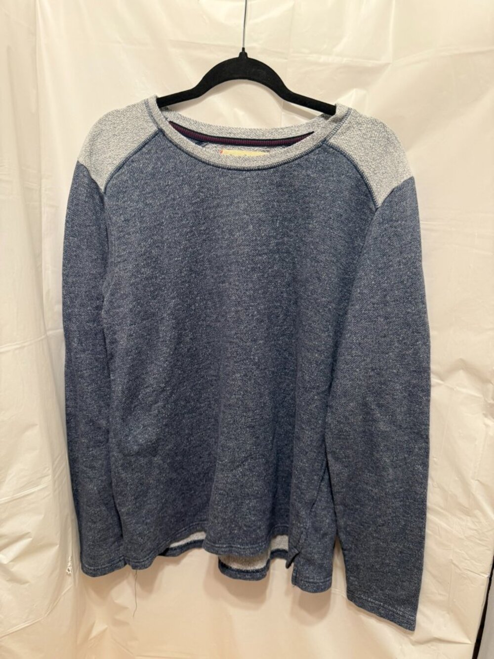 Tommy Bahama Mens Blue Grey Colorblock Raglan Pullover Sweatshirt Large